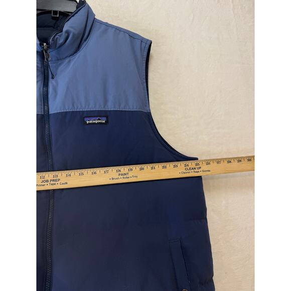 Patagonia Reversible Bivy Down Vest Mens XXL Blue Puffer Full Zip 27587 - Read - Picture 9 of 14